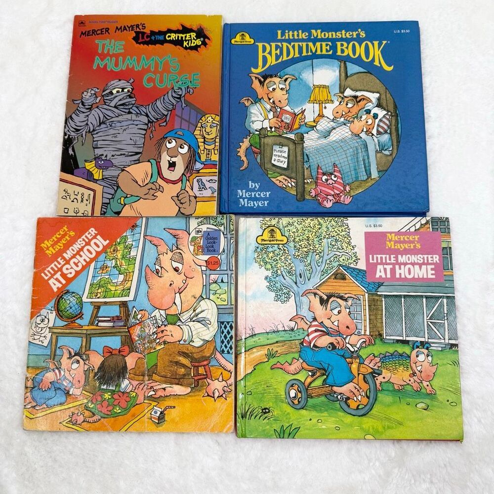 Mercer Meyer Vintage Lot of 4 Children’s Picture Books: Little Monster At Home A